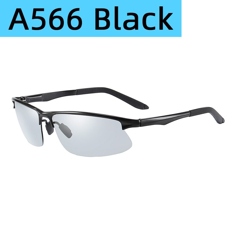 Photochrome Polarisierte Sonnenbrille Angeln Brillen Brille Reise Camping Wandern Fahr Fahrrad Radfahren im freien Sport Brille: A566 Black
