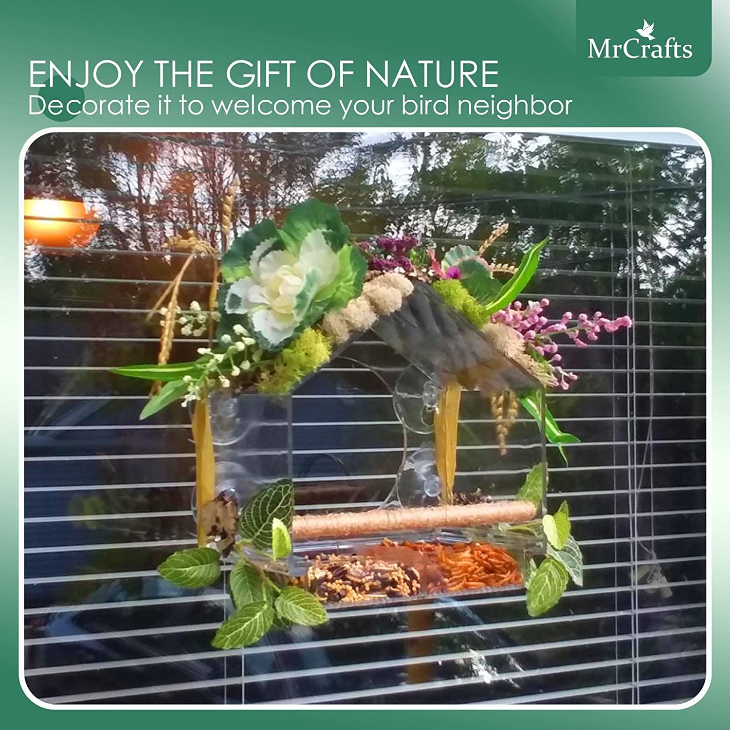 Clear Window Bird Feeder Weatherproof Bird House Bird Feeders with Strong Suction Cups for Cardinal Finches Chickadees Parrot