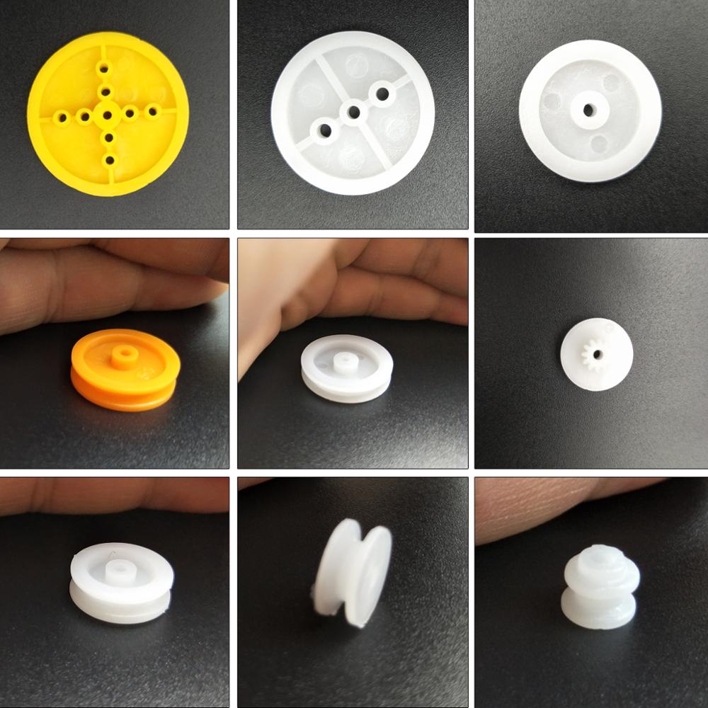 2mm Hole Plastic Belt Pulley Gears Combination Modulus Package Rubber Belts Band Plastic Model Accessories for DIY Robots Cars