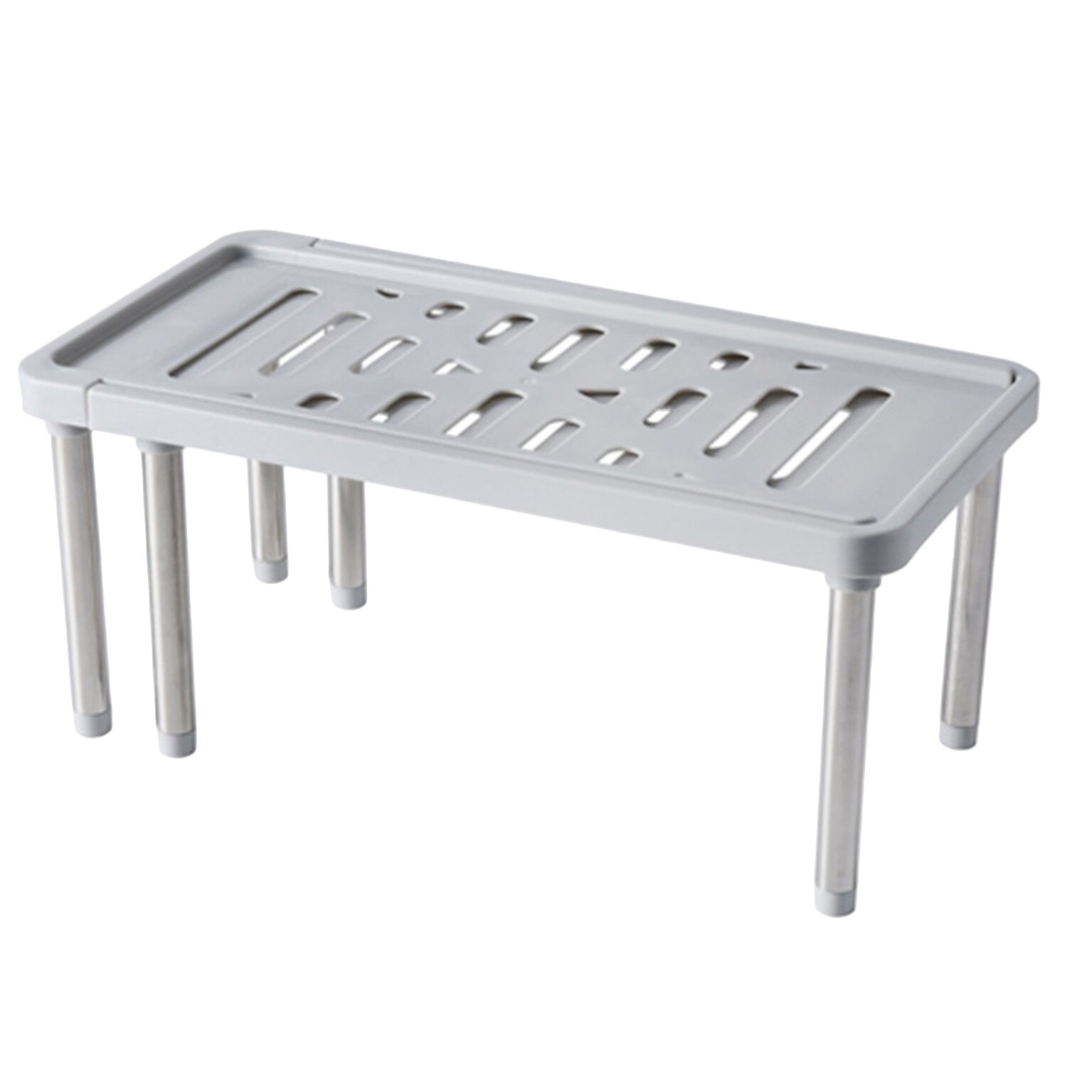 Behogar 2PCS Wall-Mount Shelf Organizer Single Layer Seasoning Hanging Spice Storage Rack for Home Restaurant Kitchen Bathroom: Style B Grey 1pcs