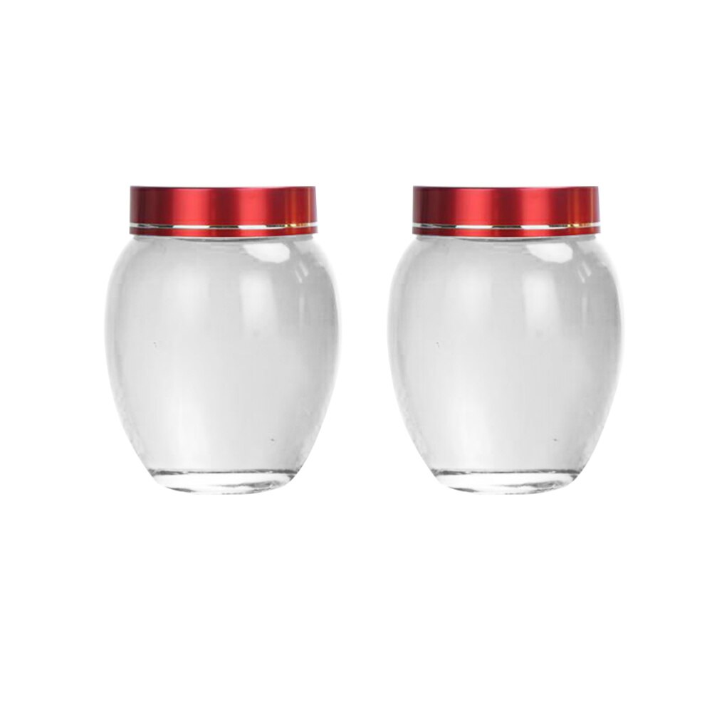 Bote de cristal para miel con tapa de aluminio, tarro transparente para mermelada, para uso doméstico para cocina, 2 uds., 200ml (tapa de Color aleatorio)