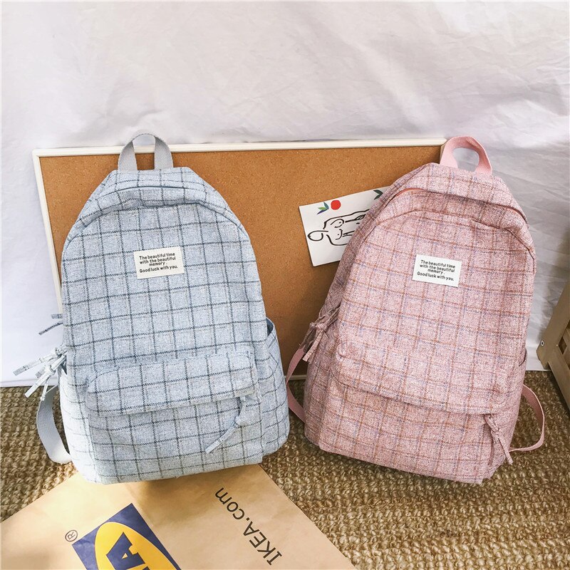 Moda menina faculdade saco de escola casual novo simples mochila feminina listrado livro packbags para adolescente viagem bolsa de ombro