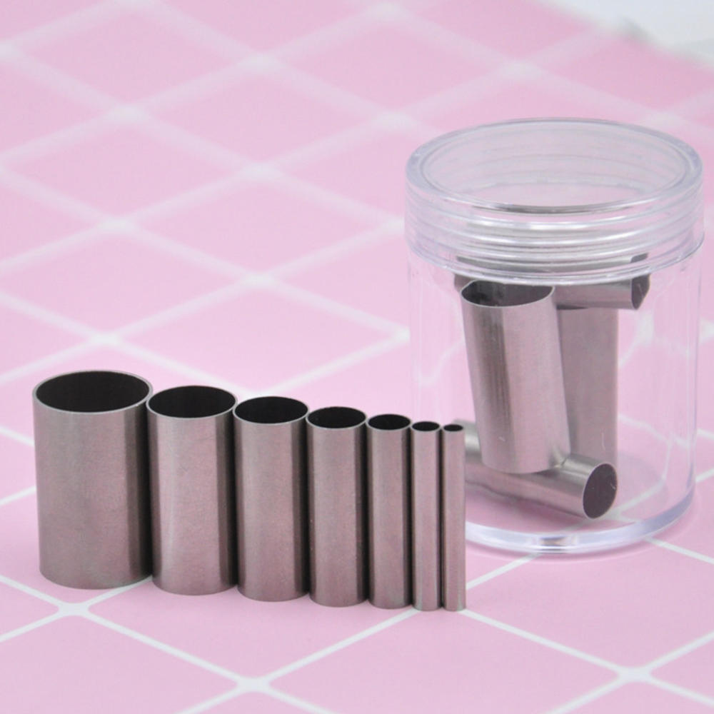 Cortador de arcilla de forma redonda, cortadores circulares de forma indentación, herramientas de punteo de cerámica, 7 piezas