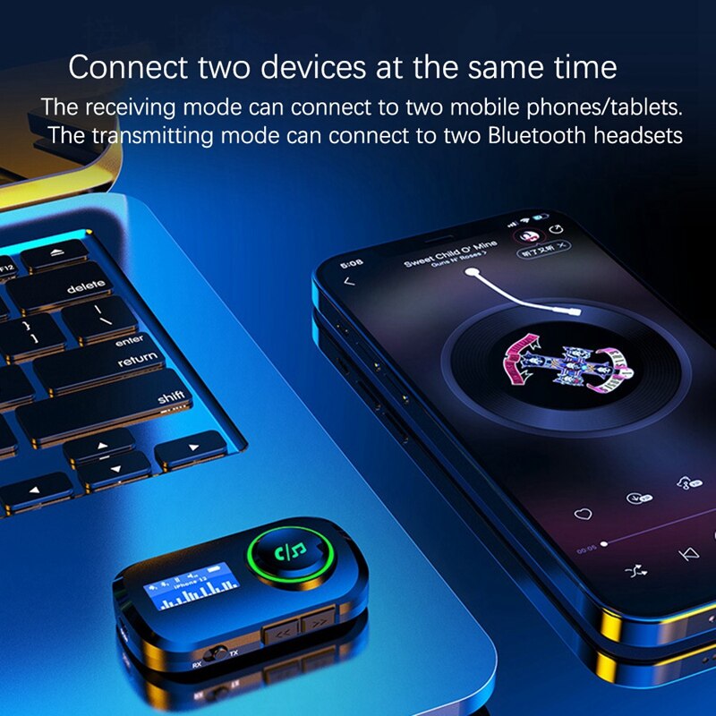 Auto-lcd-display-audio-transmitter-receiver bluetooth 5.0 aux stereo  mp3 -player freisprecheinrichtung drahtlosadapter