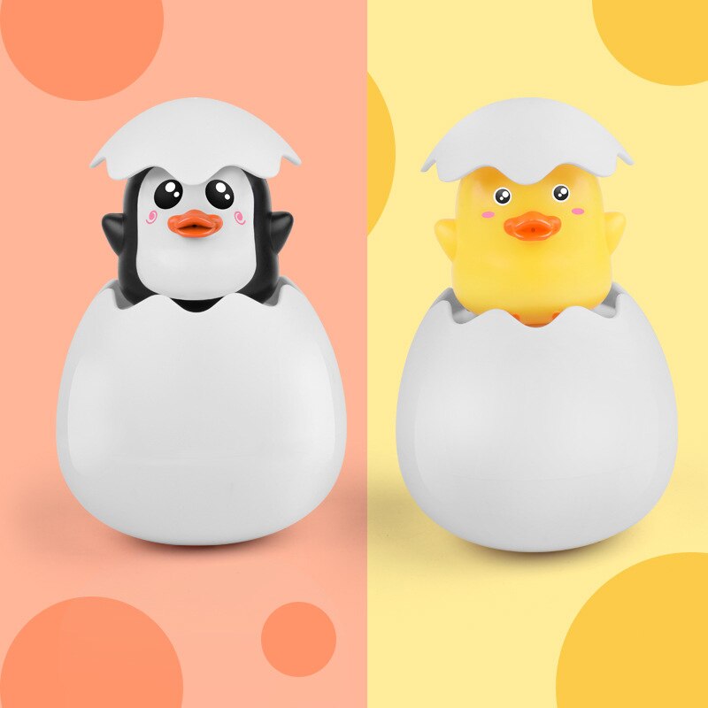 Baby Douche Bad Speelgoed Kleine Gele Eend Pinguïn Kinderspeelgoed Mini Dieren Shell Sprinklers Lifting Childrens Bad Speelgoed