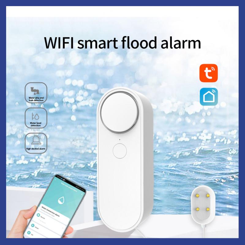 Tuya Wifi Waterlek Sensor Detector Overloop Alarmsysteem Water Lekkage Alarm