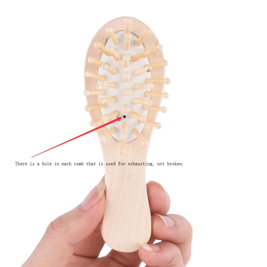 Mini Wooden Hair Vent Brush Brushes Hair Care and Beauty SPA Massager Massage Comb 17Y6