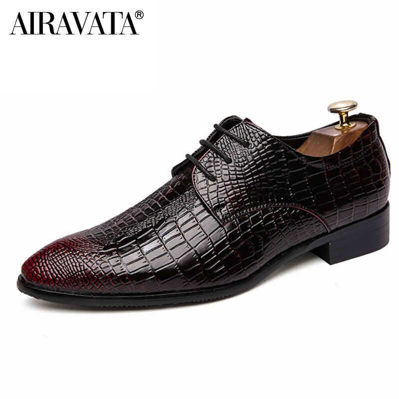 AIRAVATA hommes robe chaussures plates luxe hommes affaires Oxfords chaussures décontractées en cuir Derby chaussures