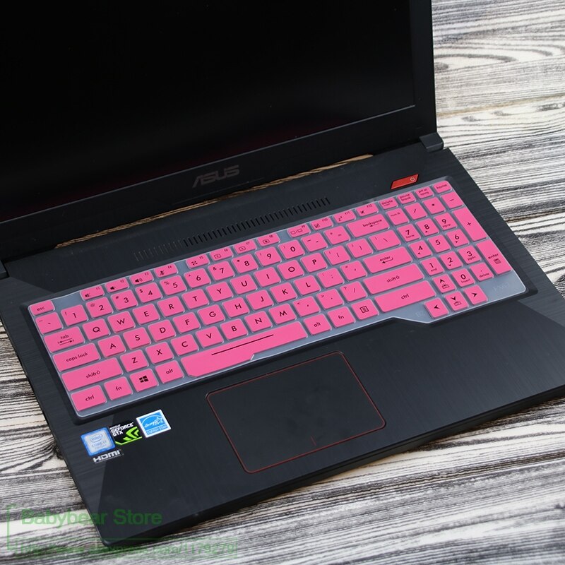 Asus tuf gaming  fx504 fx504ge fx504gd fx504gm fx504g fx503 fx503vd 15 tuuman 15.6 tuuman silikoninen kannettavan tietokoneen näppäimistön suojakuori: Vaaleanpunainen
