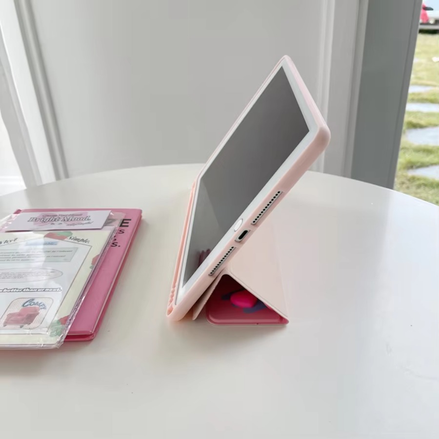 Custodia protettiva per tavoletta 3D carino cartone animato auto veglia/dormire tripla pieghevole in TPU rosa per IPad 9th gen 10.2 pollici per ragazze donne