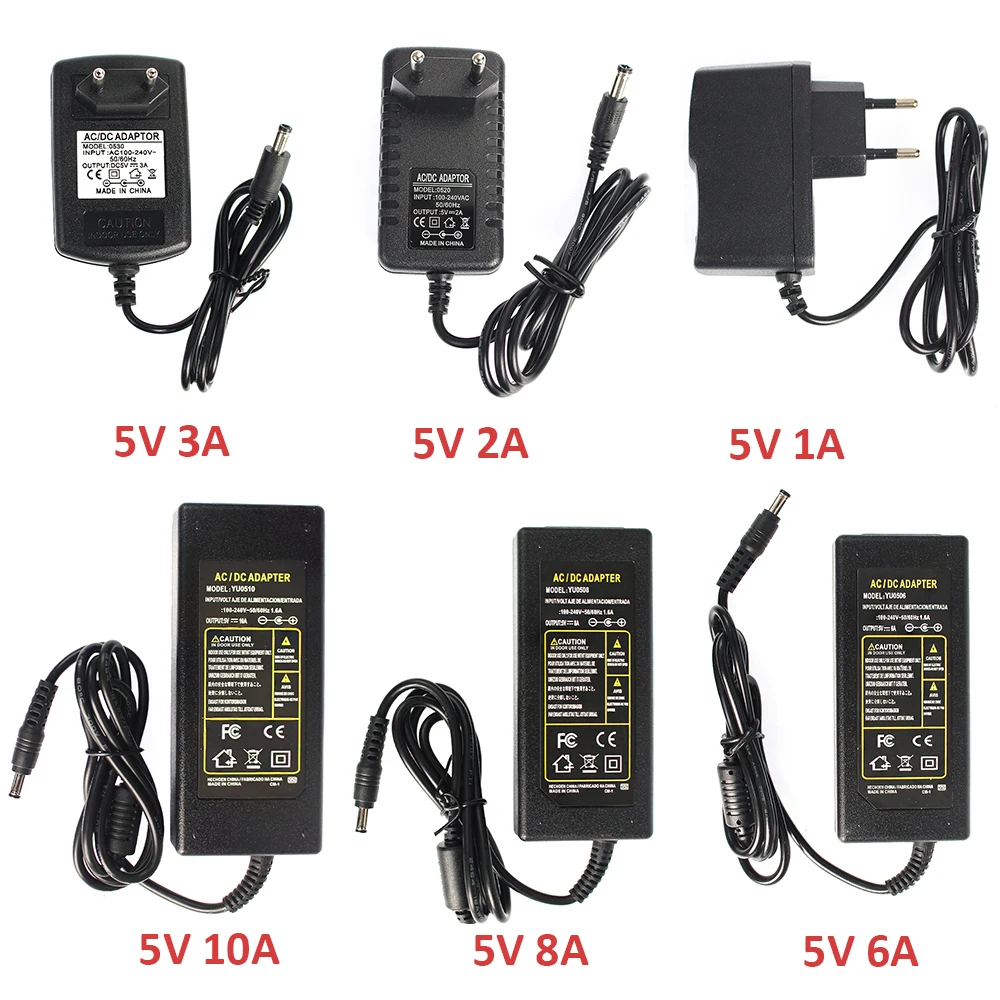 1a 2a 3a 5a 6a 8a 10a Netzteil versorgung Wechselstrom 5V Volt Netzteil Strom versorgung 220V bis 5V Stecker für LED-Lichtst reifen lampen Adapter
