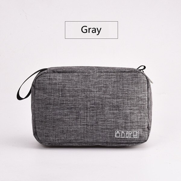Multifunction Men Women Hanging Cosmetic Bag Folding Travel Organizer Toiletry Wash Make up Storage Pouch Beautician Makeup Bag: Gray