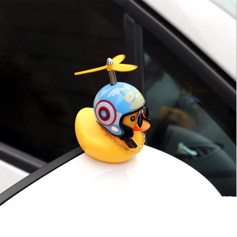 Bicycle Horn Cute Little Yellow Duck Night Warning Light Children's Rubber Duck Toy Mountain Bike Scooter Lights Decoration: F