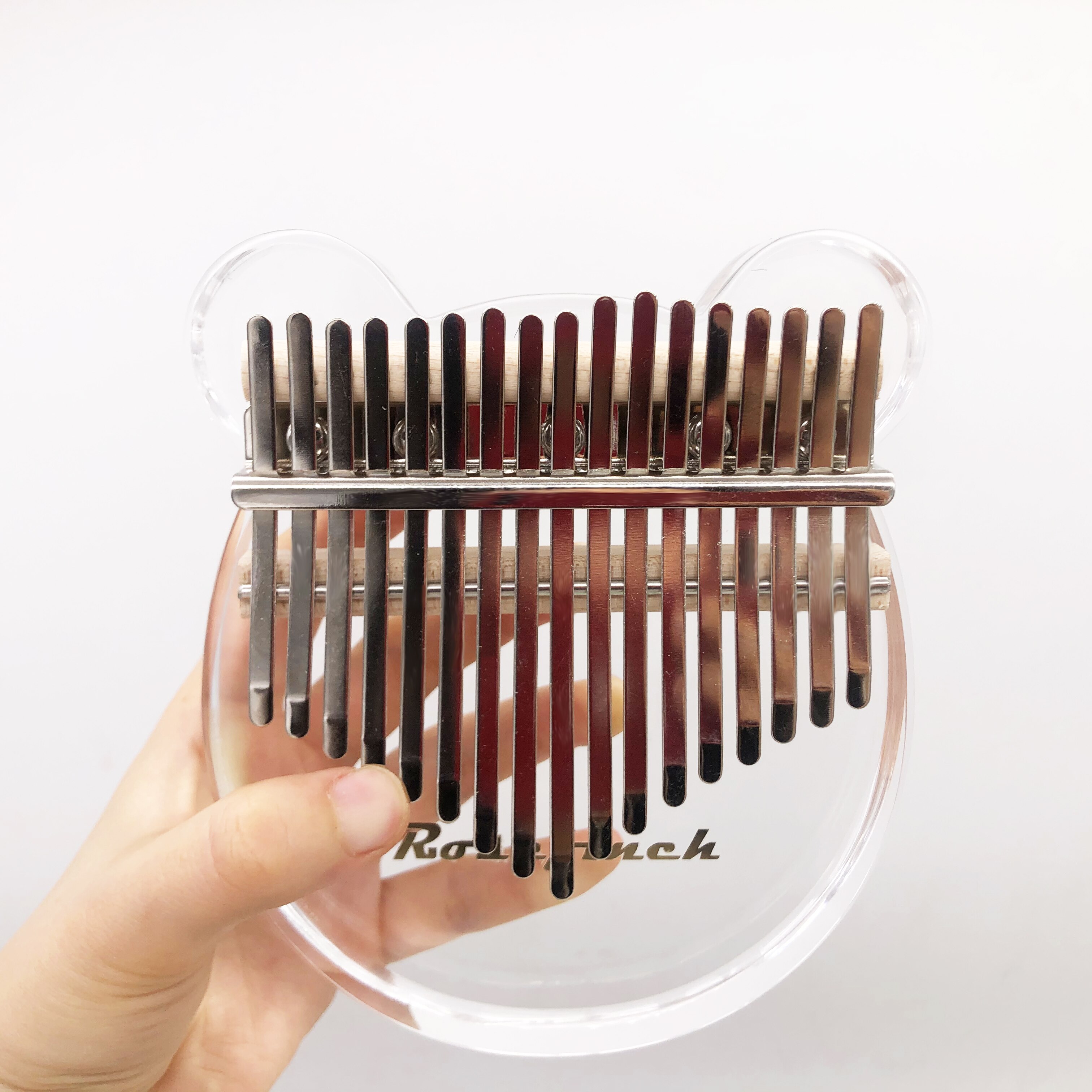 Kalimba, cristal acrílico, 17 teclas, Piano de pulgar transparente con sintonizador, caja de martillo, Manual, oso de cristal, Kalimba, instrumento musical KLB01