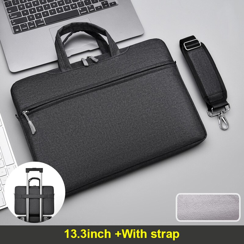 Männer Frauen Aktentaschen Unisex Business Handtaschen Oxford Hand Taschen Einfarbig Laptop Tasche Wasserdichte Schulter Messenger Tasche XA724ZC: Black 13.3inch
