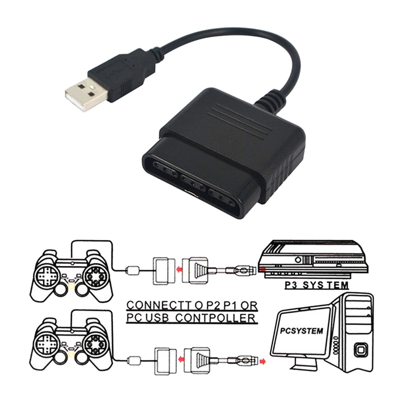 Game Controller Adapter PC USB voor PS2 Om PS3 Converter voor PlayStation 2 3 PS2 PS3 Vervanging Verbinding Kabel voor consoles