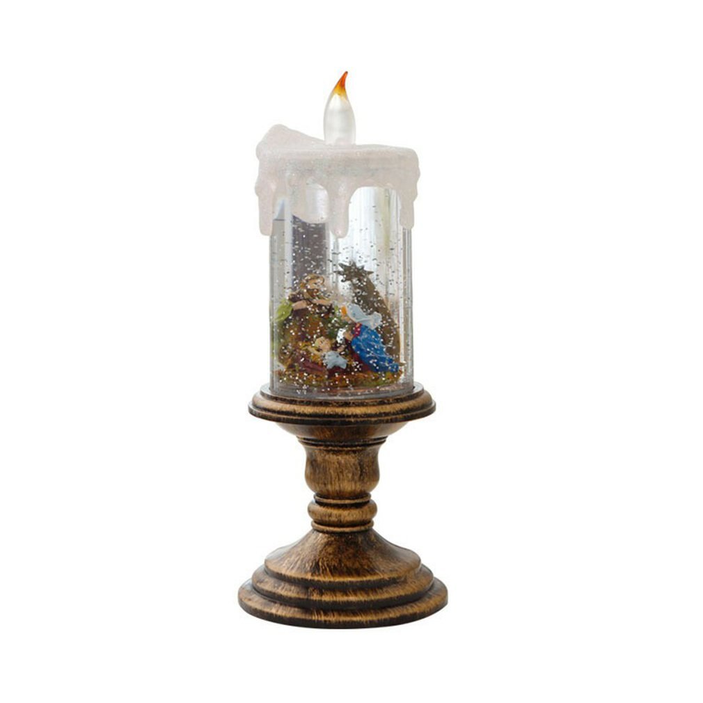 Kerst Kandelaar Lamp Led Kerst Kaars Decoratie Kerstman Kerst Tafel Ornamenten Nachtlampje: Blauw