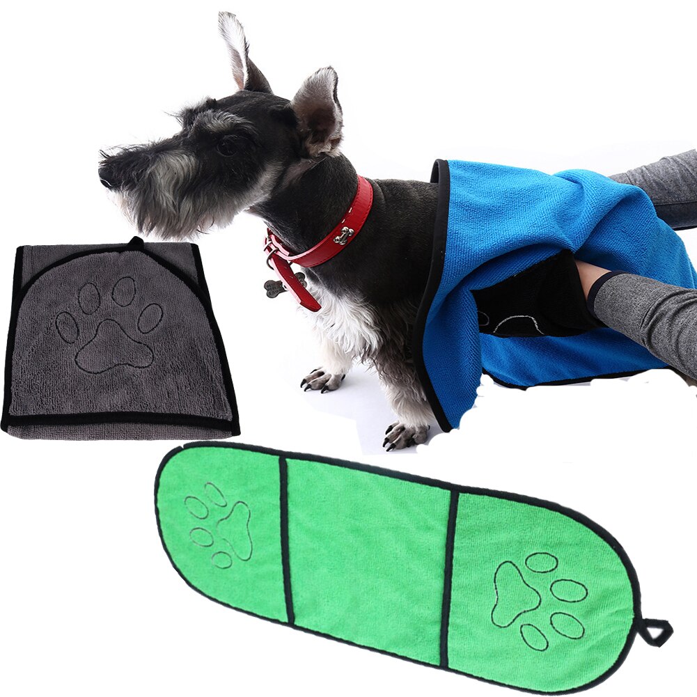 Kat Hond Badhanddoek Huisdieren Schoonmaakproducten Microfiber Super Ultra-Absorberende Puppy Drogen Handschoen Handdoeken Deken Met Pocket