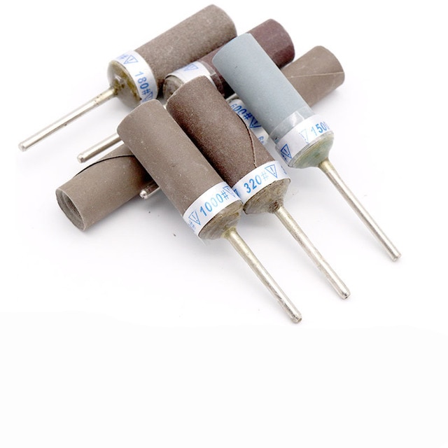 5 stk korn 180 to 1000 sandpapir stang sandpapir roterende skærer 2.35mm stang slibehoved
