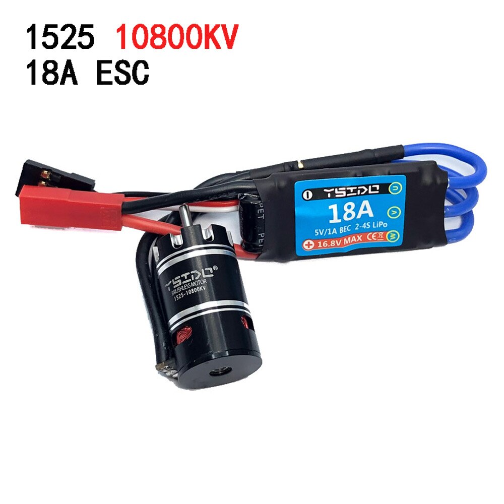 Mini 1525 1410 2800KV 3800KV 5800KV 10800KV Brushless Motor 18A ESC for Kyosho Mr03 Pro Atomic DRZ 1/24 1/28 1/32 RC Car: 10800KV 18A Combo