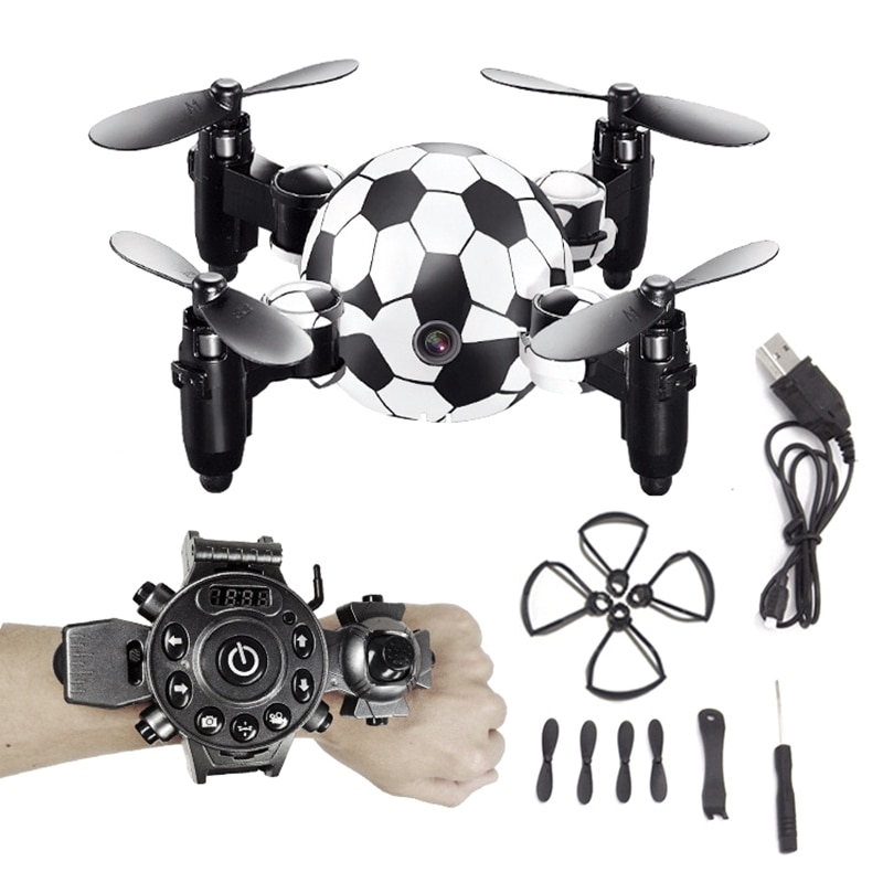 Draagbare Mini Helikopter, DH800 Rc Drone Opvouwbare Voetbal Horloge Quadcopter Wifi Fpv Camera 0.3MP Luchtfotografie Real-Time Tr