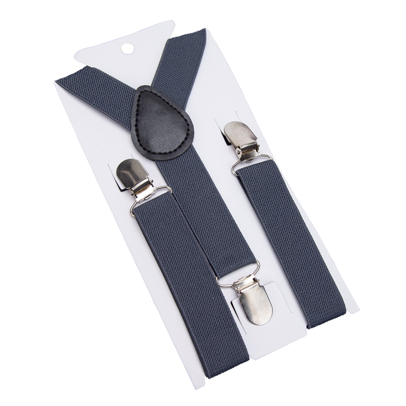 Soild Kleur Kinderen Riem Baby Jongens Meisjes Kleurrijke Bretels Clip-on Y-Back Bretels Strikje Elastische Kids verstelbare: Donkergrijs