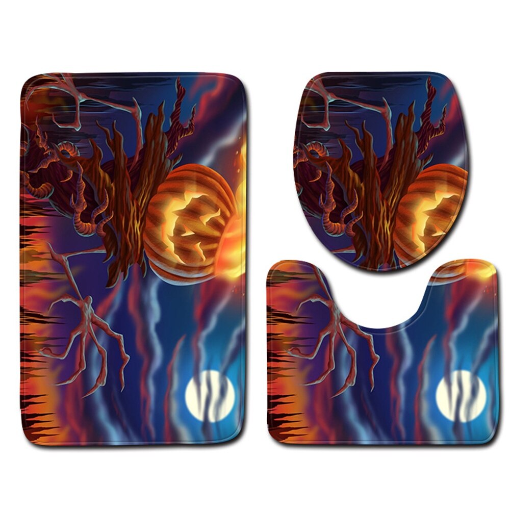Ensemble de 3 pièces couverture de siège de toilette | Tapis de salle de bain, tapis de décoration de la maison, tapis de porte absorbant et antidérapant, tapis de flanelle: MT3-15
