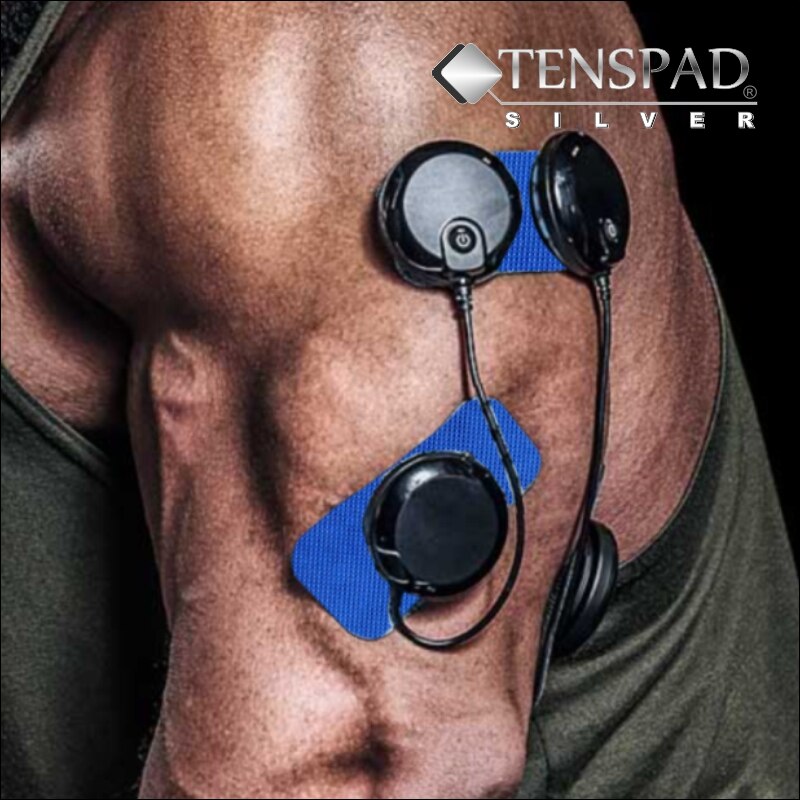 TENSPAD SILVER - 4 elektroden voor COMPEX met zilveren patroon, 50x100mm met 1 SNAP connector