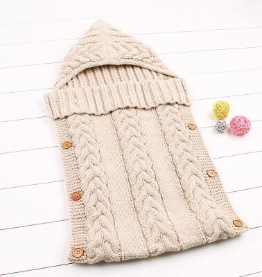 Baby soveposer vinter varm spædbarn fleece svøb tæpper 0-6m nyfødte klapvogn sengetøj indhyller børn sovesæk: 82 w 261 beige