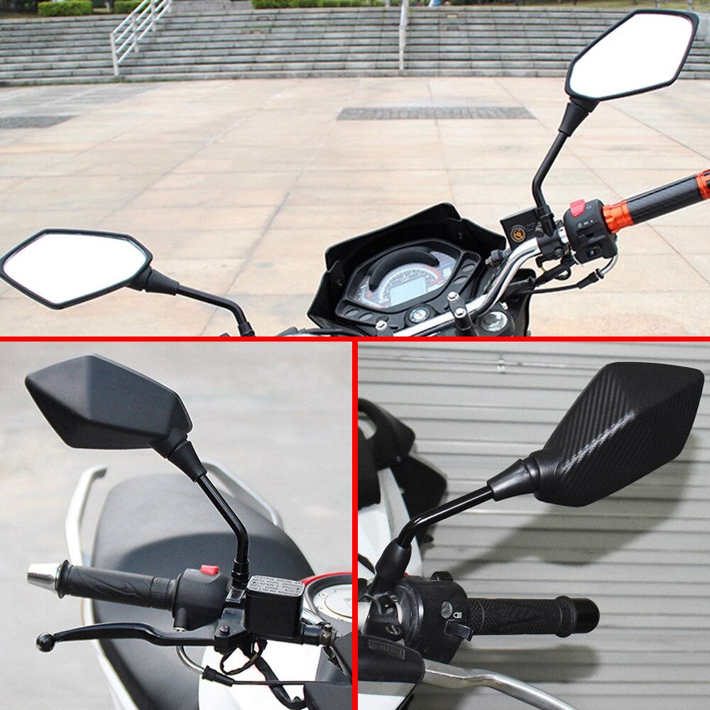 Espejos retrovisores para motocicleta, espejo convexo trasero de 10mm y 8mm, para kawasaki versys 650, z900, z1000, suzuki 650 africa twin, 1 par