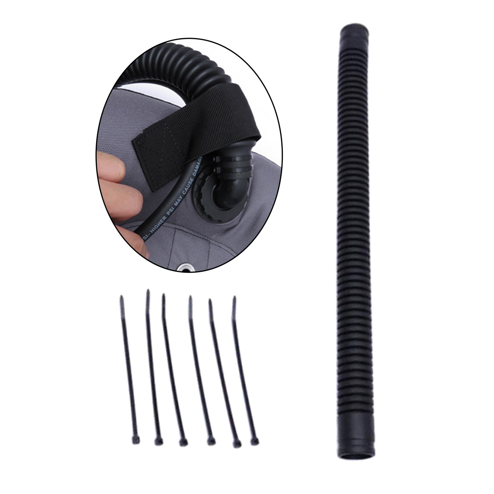 BCD Inflator Hose Durable Corrugated BC Airway Hoses 12/14''/16' Diver Pipe