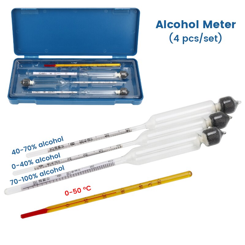 Alcohol Meter,Home Brewing Alcohol Concentration Meters Alcohol Content Measuring Device, Hydrometer Vinometer Thermometer Vodka