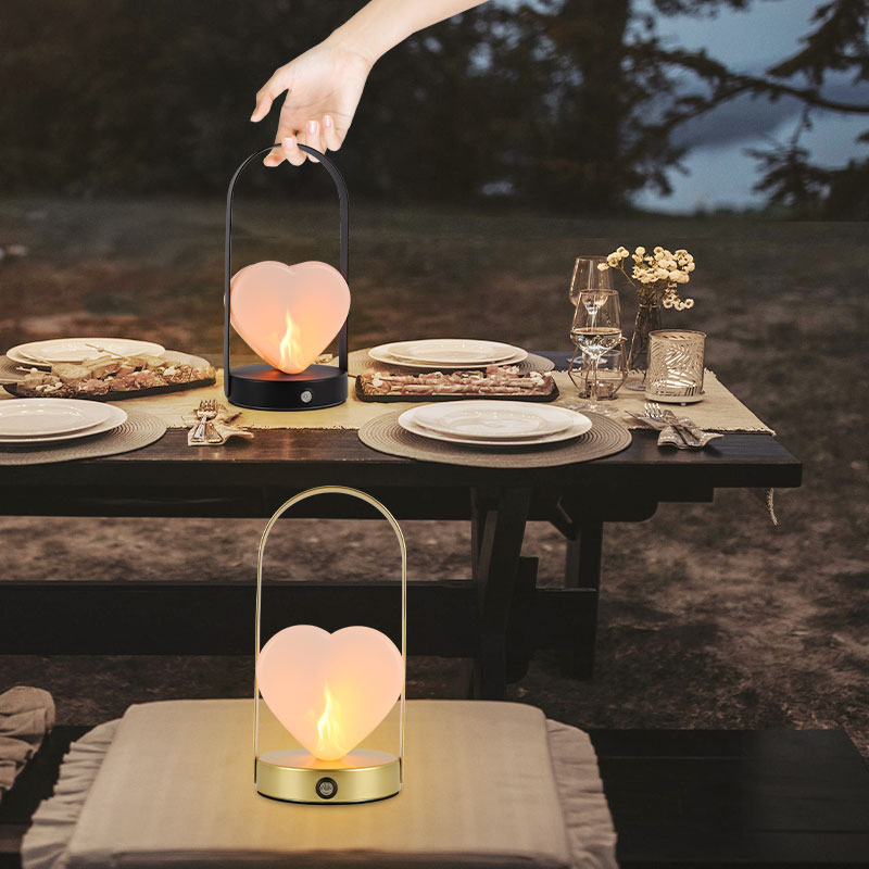 Lampe portative à flamme rechargeable. Convient pour les bars à manger, le camping, la tente extérieure, le salon, la pièce.
