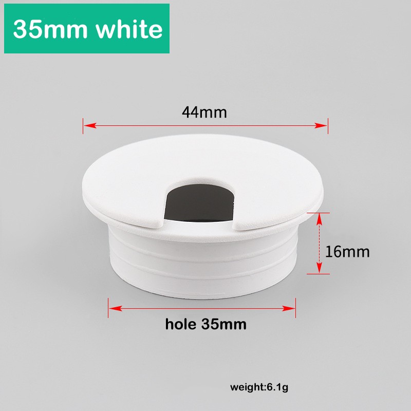 1PC Bureau Tafel Plastic Kabel Gat Cover 60/80mm PC Computer Bureau Ronde Draad Netjes Grommet kabel Organizer Kantoormeubilair: zwart en wit