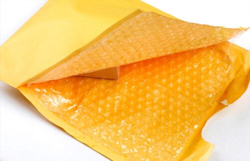 10 stuks/set gele kraftpapier bubbelpapier enveloppen pakket mailers 90 x 130mm