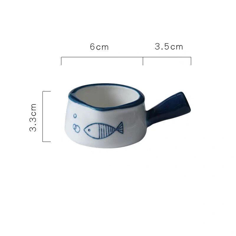 Japanische Keramik Hand bemalt Sauce Milch Krug Kaffee Container Tragbare Milch Topf mit Griff Küche Kochen Suppe Topf Geschirr: 50ml F