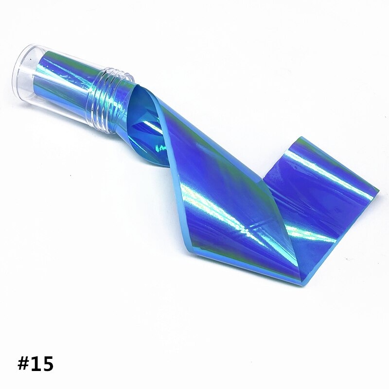 Aurora lámina de cristal para uñas, película adhesiva de celofán, de tendencia de uñas coreanas, cubo de hielo, decoración DIY, 100cm/botella: 15