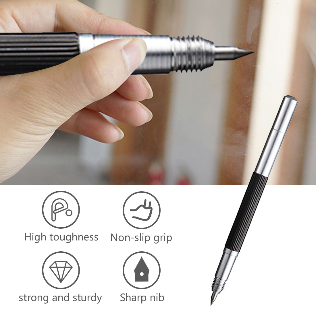 Pencil Sculpture Alloy Scriber Marking Etching Pen Marking Tools for Ceramics Glass Silicon Quartz Shell Metal Wood Carving Tool