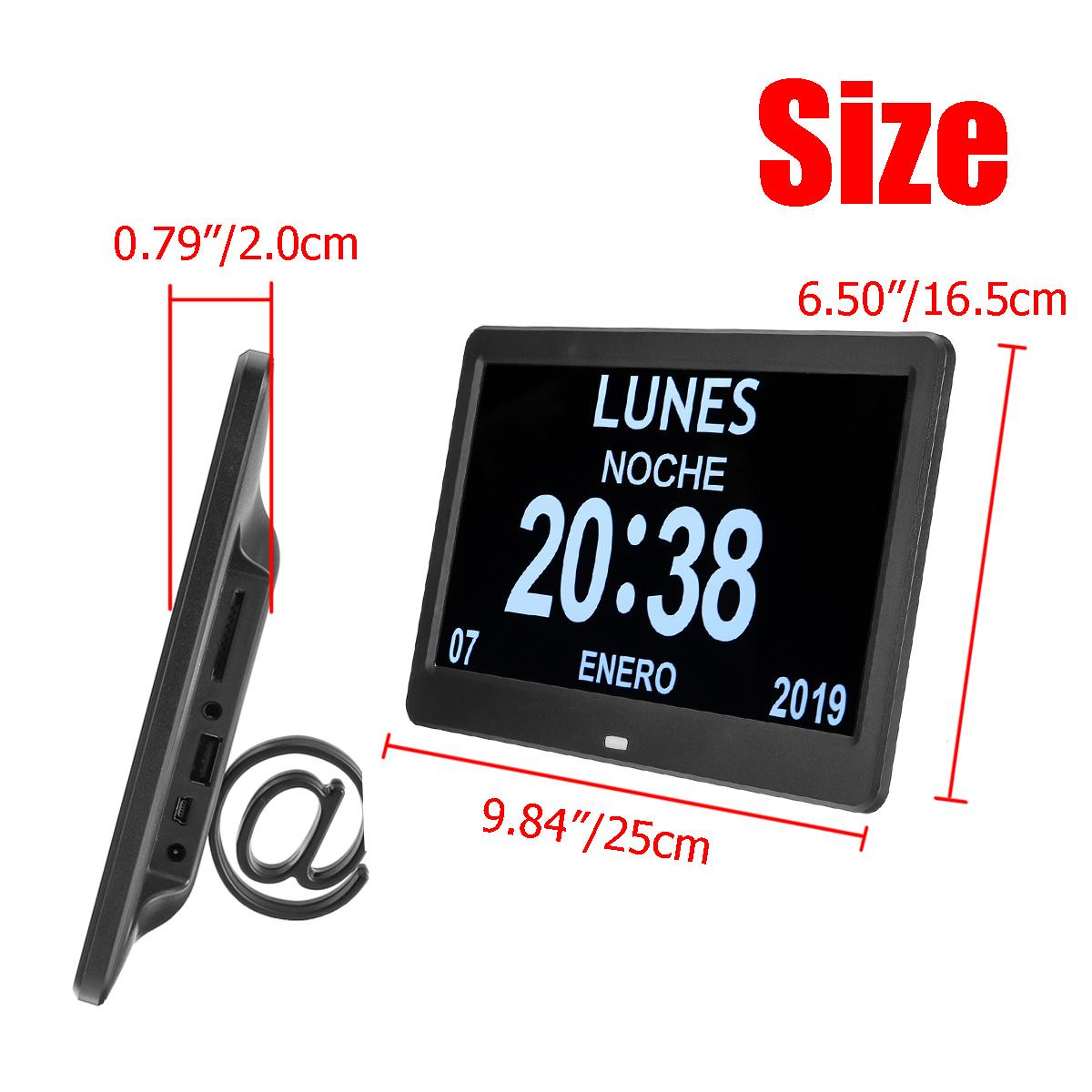 7-inch LCD-digitale klok en kalender, een klok die speciaal is