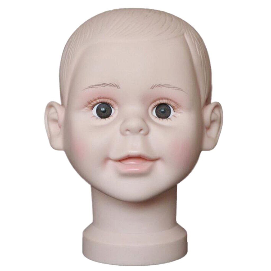 PVC Children Mannequin Manikin Head Model For Wig Hat Show Stand Display: S