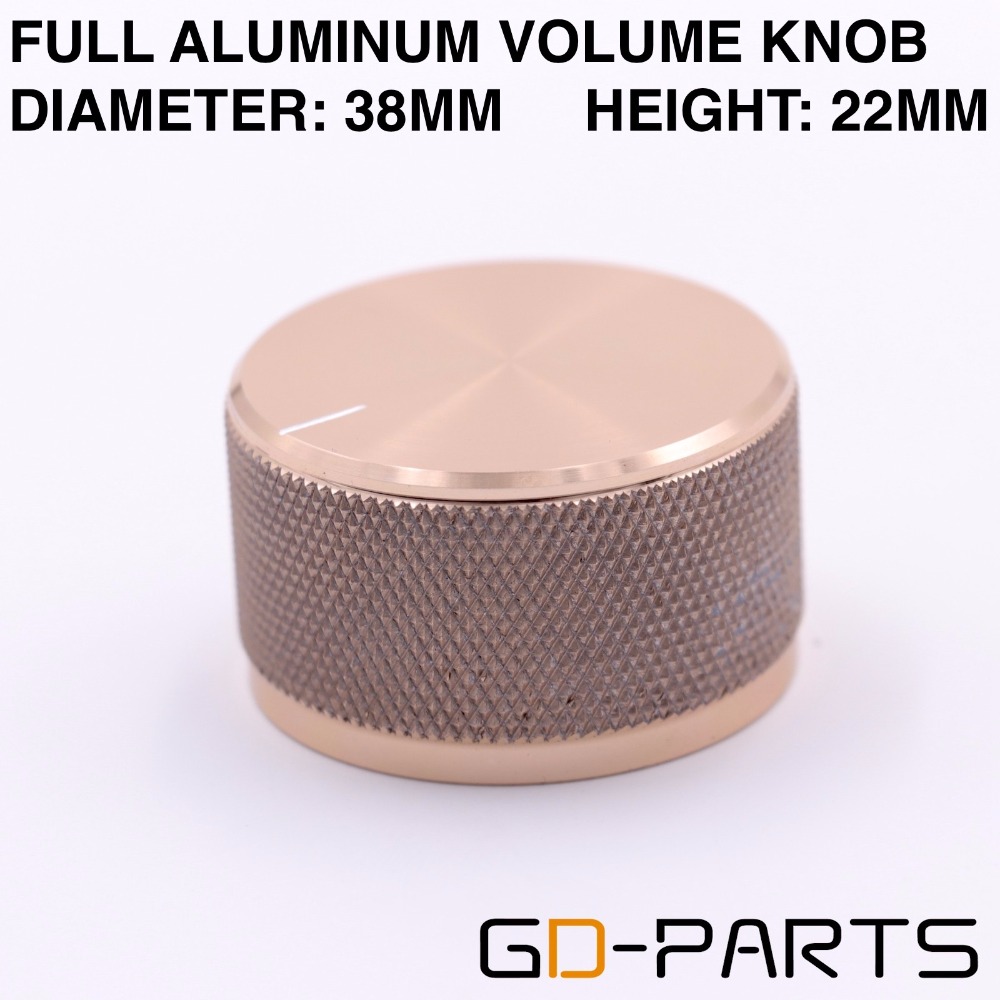 1PC 38x22mm CNC Machined Solid Aluminum Volume Potentiometer Control Knob For Turntable Radio CD Player DAC Speaker AMP HIFI DIY