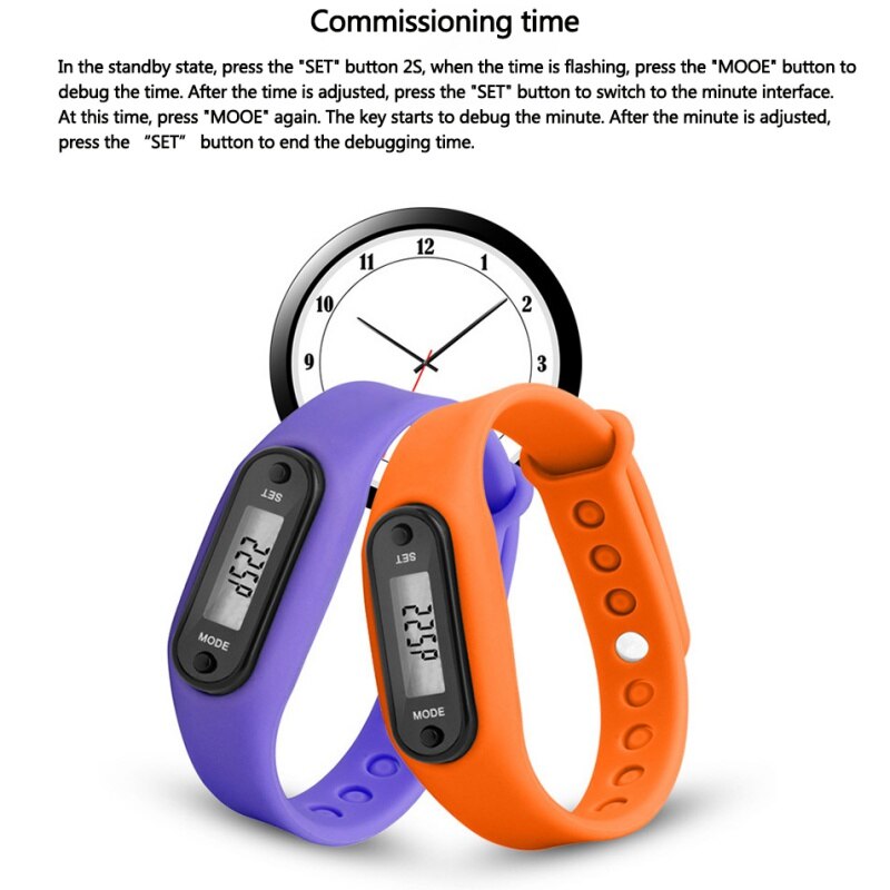 Digital LCD Silicone Wrist band Pedometer Run Step Walk Distance Calorie Counter Wrist Adult Sport Fitness