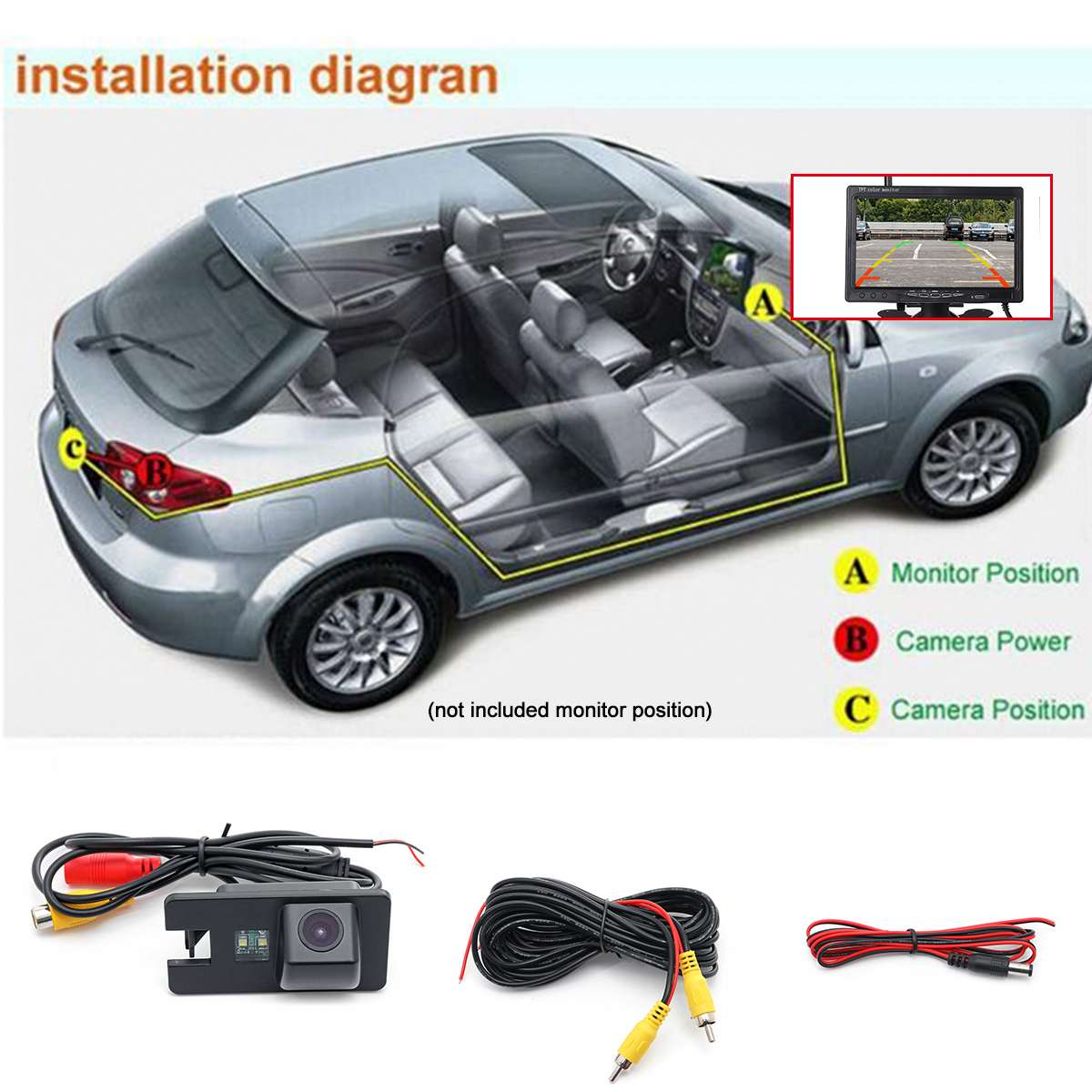 Parkerings bakkamera bil bakkamera backup kamera  ip67 vandtæt bil bakkamera til stor væg haval  h3 h5 h6 svæver