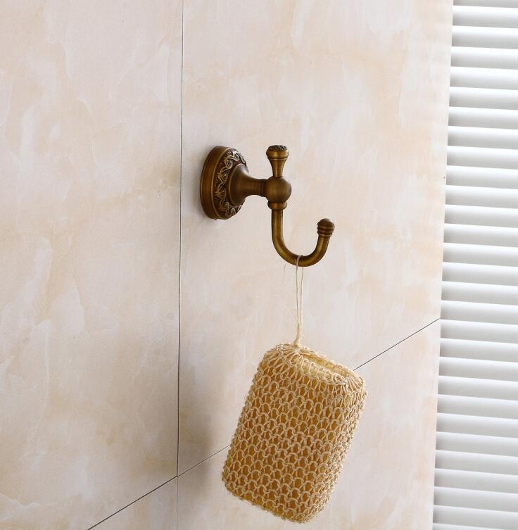 Rij haken, antieke messing handdoekhaken, stoffen handdoek, badkledinghanger, deurhaak, wandhaak, retro woondecoratie, badkameraccessoires 9194k: Antiquiteit