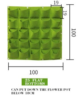 VOZZISOUE Muur Opknoping Planten Bonsai Zakken Planter Tuin Tas 9/18/25/36/49/ 56/64/81 zakken Verticale Tuin Groene Groeien Zakken: B25 pockets100x100cm