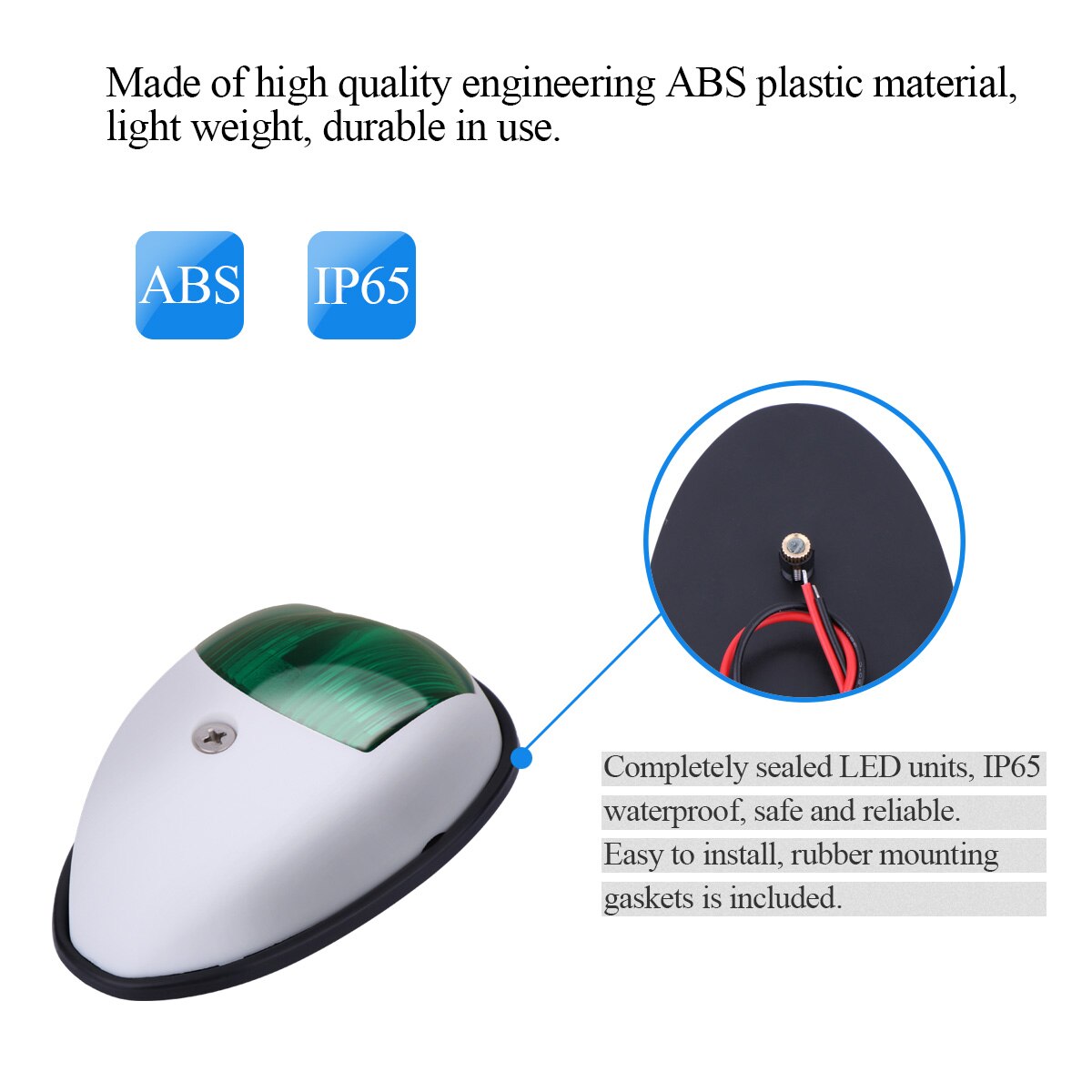 2 Pcs Sail Signal Light Navigation Light With Red Green Bow Waterproof LED Marine Boat Marine Indicator Ship Warning Light