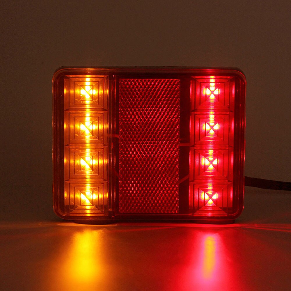 VEHEMO 8LED Side Light Truck Pickup Taillight Warning Light Trailer Camper RV Red Waterproof Truck Indicator light Signal light