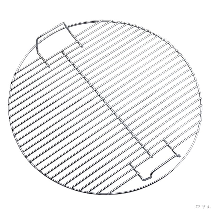 Rund nonstick varmebestandighed rustfrit stål grill mesh grill gitter net køkken madlavning udendørs camping værktøj