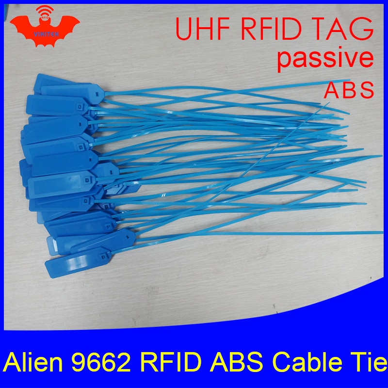 Rfid-tagg uhf abs buntband alien 9662 epc 6c 915 mhz 868m 860-960 mhz higgs 3 92*28*3.5mm långdistans smartkort passiva rfid-taggar