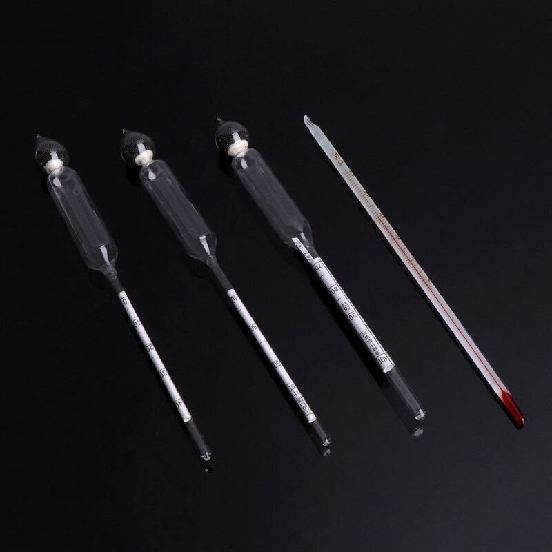 3 stk 0-100%  hydrometer alkoholmeter tester indstillet alkoholmåler + termometer  l4mb